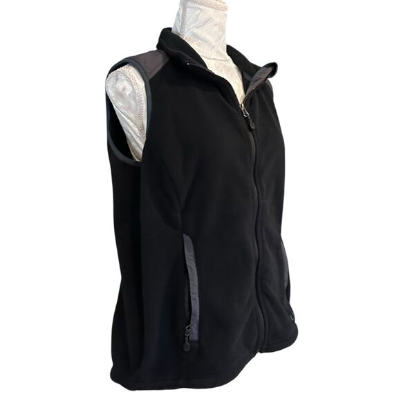 LL Bean Vest Mens Medium Black Fleece Polartec Windbloc Full Zip Outdoor 248583 - Picture 3 of 15